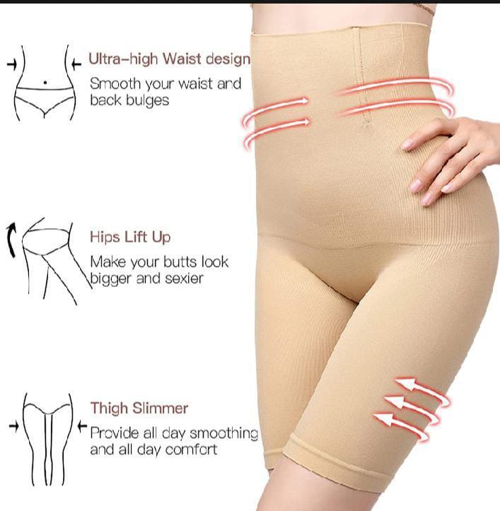 Lightweight Breathable Spandex Waist Half Body Shaper - 1 Pcs in Golden