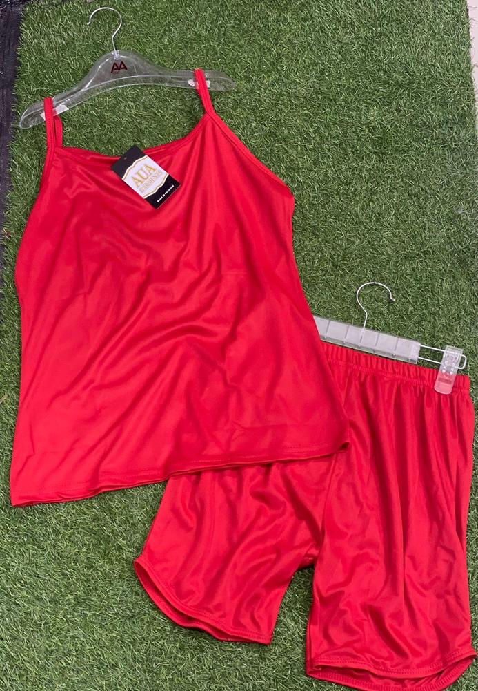 Silk Plain Light Weight Camisole Set
