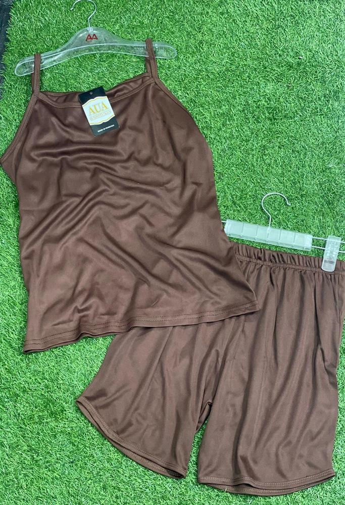 Silk Plain Light Weight Camisole Set