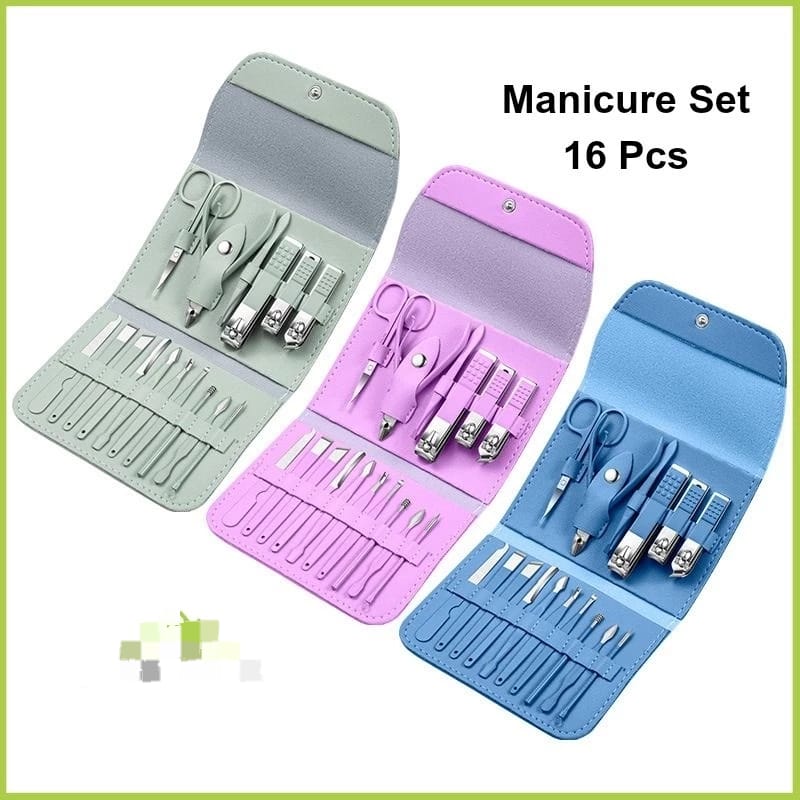 16 pcs Manicure Set Professional Nail Clippers Pedicure Kit