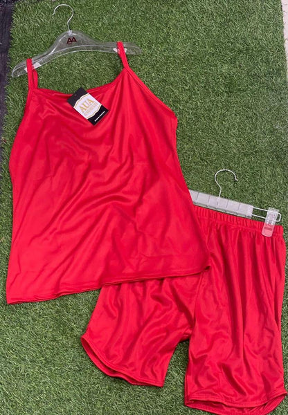 Silk Plain Light Weight Camisole Set