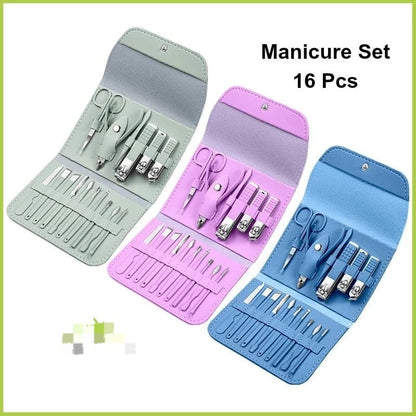 16 pcs Manicure Set Professional Nail Clippers Pedicure Kit